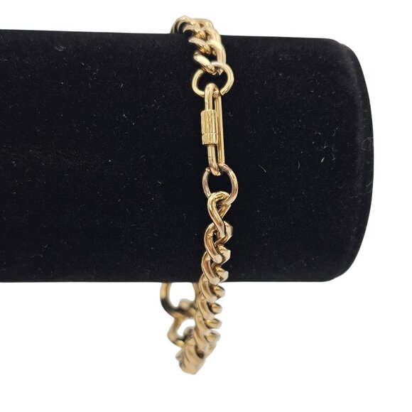 VTG Gold Toned Cuban Chain Link Wristlet Bracelet Classy Elegant Business Casual - Picture 3 of 15